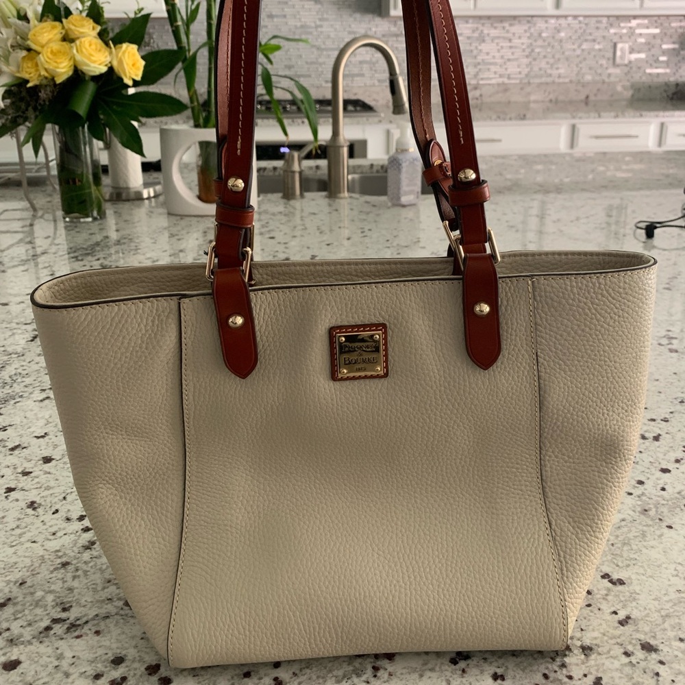 New Dooney & Bourke Janie Leather Bone tote‎ bag handbag